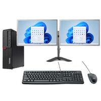 Lenovo M900 SFF Bundle Desktop PC i5-6500 3.6GHz 1TB SSD 8GB RAM + Dual 24" Monitor