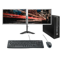 HP Z240 SFF Gaming Bundle Desktop Xeon 3.3GHz 16GB RAM 4GB GTX 1650 + Dual 24" Monitor