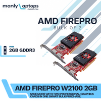 Bulk 2x AMD FirePro W2100 2GB DDR3 High Profile Graphics Card - Dual DisplayPort - PCI-Express