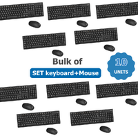 Bulk of 10x Aikun Ergonomic Multimedia wireless Keyboard and Mouse - Black-Thin Profile image