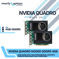 Bulk 2x NVIDIA Quadro M2000 GDDR5 4GB Graphics Card - High Profile, PCIe 3.0 x16