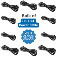 Bulk of 100x Power Cable - IEC C13 Type 1 Plug (AU/NZ Standard) 10A 250V - USED