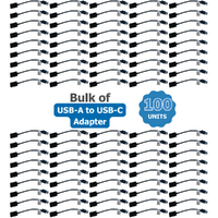Bulk of 100x Targus USB-C (Female) to USB-A (Male) 3.0 - Black Cable Adapter