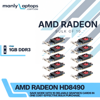 Bulk 10x AMD Radeon HD8490 1GB DDR3 PCIe 2.0 Graphics Card DVI DP - Low Profile image