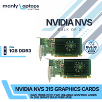 Bulk 2x NVIDIA NVS 315 1GB DDR3 PCIe 2.0 Graphics Card DMS-59 - Low Profile