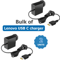 Bulk 2x Lenovo USB-C Genuine Charger, AU Adapter, 45W - PN: 4X20E75134 - For X1 Carbon 5th/6th/7th Gen