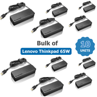 Bulk of 10x Genuine Lenovo 65W AC Power Adapter (Slim Tip) 20V (3.25A) Rectangular Connector image