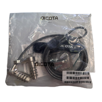 Dicota OA35575 Twin Laptop Cable Lock Dual-Head Keyed Security Lock with Steel Cable
