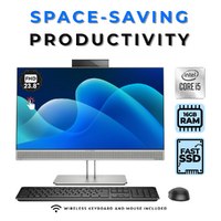 HP EliteOne 800 G5 24" All-in-One Touch Desktop i5-9500 6-Cores 256GB 16GB RAM - Windows 11 image