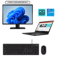 Lenovo ThinkPad T470s 14" Laptop i5-7200U 256GB 8GB RAM Windows 11 + 22" Monitor image