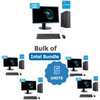 Bulk of 5x Intel i5 SFF Entry Gaming Bundle Desktop 8GB RAM SSD+HDD + 24" Monitor + Keyboard and Mouse