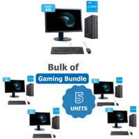 Bulk 5x Entry Gaming Desktop Bundle Intel i5 16GB RAM 1GB Graphics + 24" Monitor - Collection Only