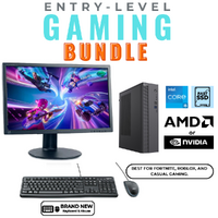 Entry Level Gaming Desktop Intel i5 CPU 16GB RAM SSD+HDD + 24" Monitor 1GB Graphics