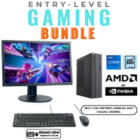 Entry Level Gaming Desktop Intel i7 CPU 16GB RAM SSD+HDD + 24" Monitor 1GB Graphics image