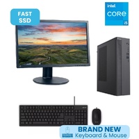 Windows 11 PC Bundle i5 16GB RAM SSD+HDD + 24" Monitor + Keyboard & Mouse image