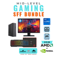 Mid-Level Gaming SFF PC Bundle Intel i7 CPU 16GB 128GB SSD 2GB Graphics + 22" Monitor image