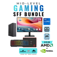 Mid-Level Gaming Desktop Bundle SFF Intel i7 CPU 16GB RAM 2GB Graphics + NEW 24" 120Hz Monitor image