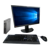 Lenovo M93p Tiny Full Desktop PC i5-4570T 8GB RAM 128GB SSD W10P + 22" Monitor image