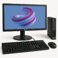 Lenovo M93p Tiny Full Desktop Bundle i5-4570T 8GB RAM 128GB SSD W10P + 24" Monitor image