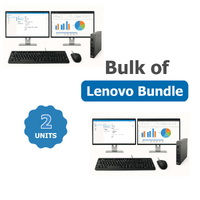 Bulk of 2x Lenovo M93p Bundle Desktop i5-4570T 2.9GHz 480GB 8GB RAM + Dual 24" Monitors image