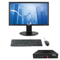 Lenovo ThinkCentre M920q Tiny Desktop i5-8500T Six-Core 16GB RAM 256GB NVMe + 24" Monitor image