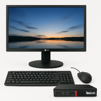 Lenovo ThinkCentre M920q Tiny Bundle Desktop i5-8500T Six-Core  256GB 16GB RAM + 24" Monitor image