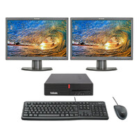 Lenovo M710s SFF Bundle Desktop i5-7400 3.0GHz 8GB RAM 256GB NVMe +  Dual 24" Monitor image