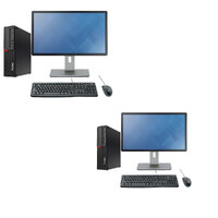 Bulk of 2x Lenovo M910s SFF Bundle Desktop PC i5-6500 3.6GHz 128GB SSD 8GB RAM + 22" Monitor image