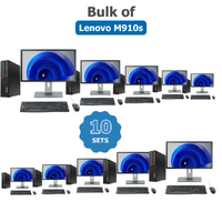 Bulk of 10x Lenovo M910s SFF Bundle Desktop PC i5-6500 3.6GHz 128GB SSD 16GB RAM + 24" Monitor | Collection Only image
