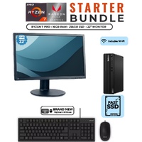 Lenovo ThinkCentre M75s AMD Ryzen 7 Pro (8-core) 16GB Radeon Vega + 22" Monitor + Keyboard and Mouse image