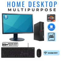 Lenovo M725s SFF Desktop Bundle AMD Ryzen 5 Pro 256GB 8GB RAM + 22