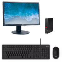 Lenovo ThinkCentre M710q Tiny Bundle Desktop i5-7400T 3.0GHz 16GB RAM 256GB SSD + 24" Monitor image