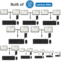 Bulk of 10x Lenovo M710q Tiny Bundle Desktop i5-7400T 3.0GHz 8GB RAM+ Dual Monitor