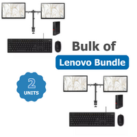 Bulk of 2x Lenovo M710q Tiny Bundle Desktop i5-7400T 3.0GHz 8GB RAM+ Dual Monitor image