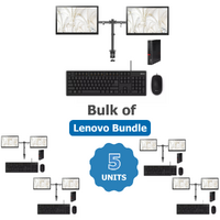 Bulk of 5x Lenovo M710q Tiny Bundle Desktop i5-7400T 3.0GHz 8GB RAM+ Dual Monitor