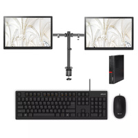 Lenovo M710q Tiny Bundle Desktop i5-7400T 3.0GHz 8GB RAM 256GB SSD + Dual 24" Monitor image