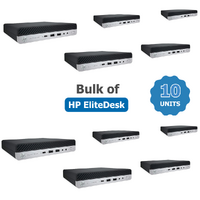 Bulk of 10x HP EliteDesk 800 G4 Mini Desktop Intel i5 6-Cores 128GB 8GB RAM Windows 11 image