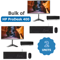 Bulk of 2x HP ProDesk 400 G4 SFF Bundle Desktop i5-7500 3.4GHz 16GB 256GB SSD + 24" Monitor image