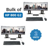 Bulk of 2x HP 800 G2 Mini Desktop Bundle i5-6500T 16GB RAM 480GB SSD + Dual 24" FHD Monitor image