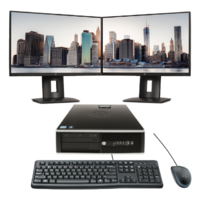 HP 8200 Elite SFF Bundle Desktop PC i5-2400 8GB RAM 128GB SSD + Dual 22" Monitor image