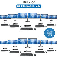 Bulk of 10x HP 800 G4 Mini Bundle Desktop i5-8500T 6-Core 8GB RAM 480GB + Dual LG 24" Monitors image
