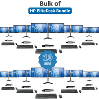 Bulk of 10x HP 800 G4 Mini Bundle Desktop i5-8500T 6-Core 8GB RAM 128GB + Dual LG 24" Monitors image