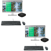 Bulk of 2x HP Elite Slice G2 Mini Bundle Desktop i5-7500T 2.7GHz 16GB RAM 480GB + 24" Monitor image