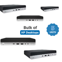 Bulk of 5x HP EliteDesk 800 G5 Mini Desktop i5-9500T Six-Core 2.2GHz 128GB 8GB RAM Windows 11 image