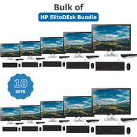 Bulk of 10x HP EliteDesk 800 G5 Mini Desktop Bundle i5-9500T Six-Core 128GB 8GB RAM + 24" Display | Collection Only image