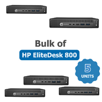 Bulk of 5x HP EliteDesk 800 35W G2 Desktop Mini PC i5-6500T 2.5GHz 128GB 8GB RAM USB-C W10P image