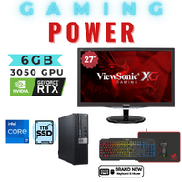 Dell 7070 Gaming Bundle computer i7-9700 8-core 1TB 16GB RAM 6GB RTX 3050 + 27" Monitor + Keyboard & Mouse