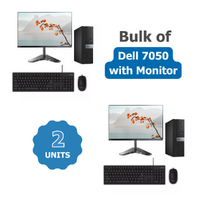 Bulk of 2x Dell 7050 SFF Bundle Desktop i5-7500 3.4GHz 256GB 16GB RAM + 24" Frameless Monitor image