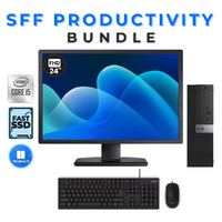 Dell 7050 SFF Desktop Bundle i5-7500 256GB SSD 500GB HDD 16GB RAM + 24" Monitor image