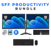 Dell 7050 SFF Desktop Bundle i5-7500 256GB SSD 500GB 16GB RAM + Dual 24" Monitor image